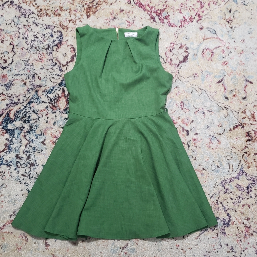 Closet London Green Sleeveless Fit and Flare A-line Dress with Pockets Size 20